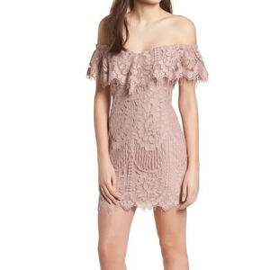 WAYF Venice Off the Shoulder Lace Minidress